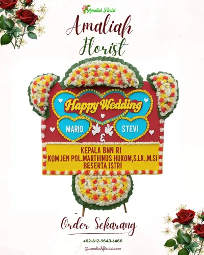 Karangan Papan Bunga Pernikahan di Podorejo